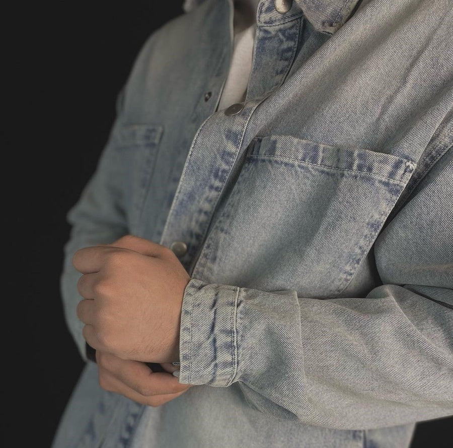 Washed Light Denim Overshirt