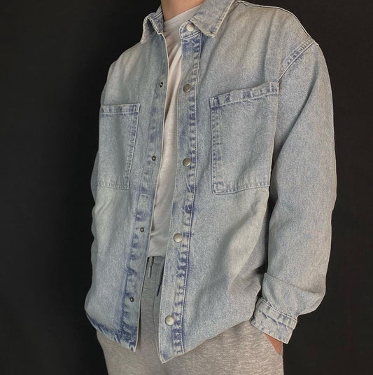 Washed Light Denim Overshirt